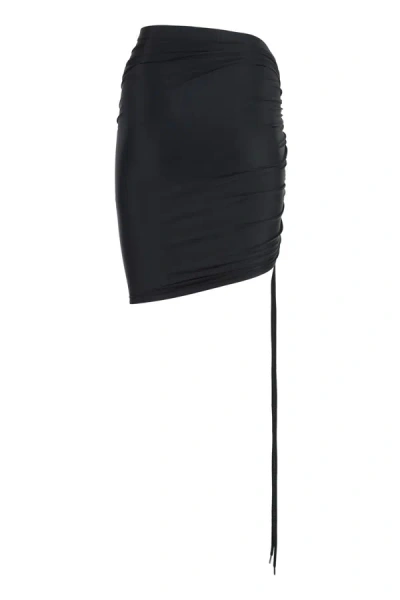Shop Balenciaga Stretch Fabric Skirt In Black