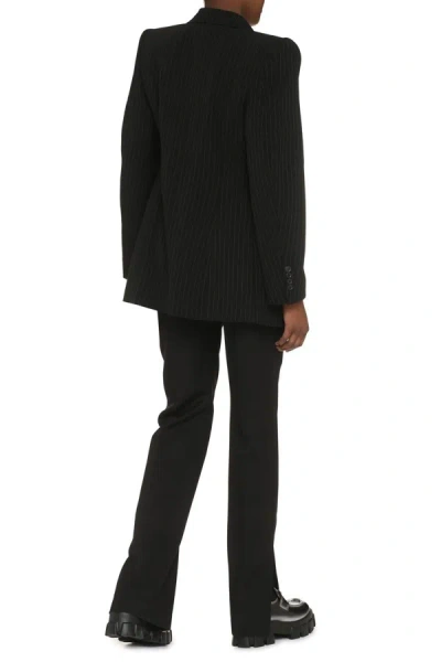 Balenciaga Hourglass Pinstripe Single-breasted Blazer In Black