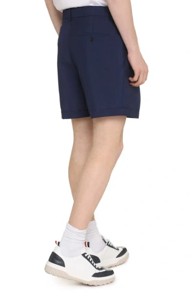 Shop Bally Virgin Wool And Mohair Bermuda-shorts In Blue