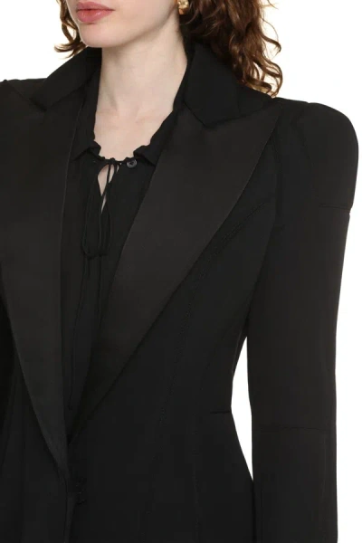 Shop Balmain Wool Single-breasted Blazer In Black