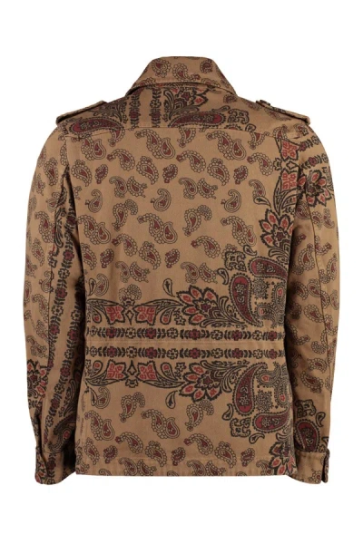 Shop Bazar Deluxe Zippered Cotton Jacket In Brown