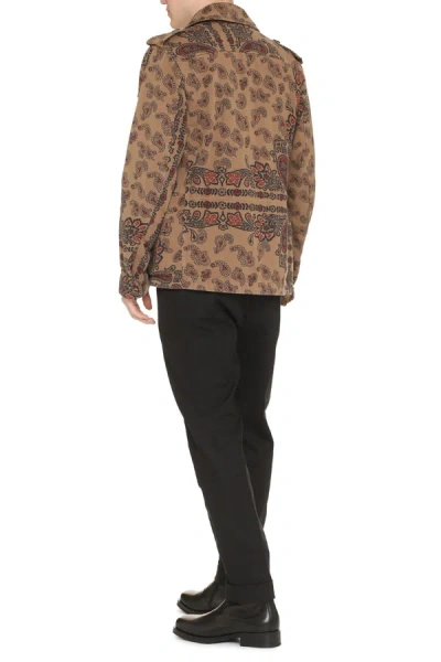 Shop Bazar Deluxe Zippered Cotton Jacket In Brown
