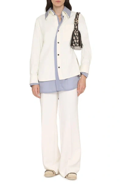 Shop Bottega Veneta Cotton And Viscose Shirt In White