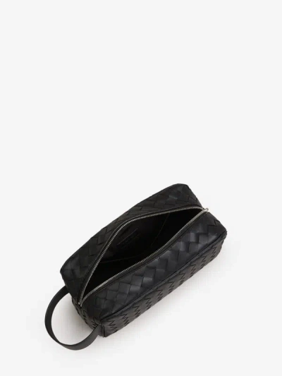 Shop Bottega Veneta Intrecciato Leather Toiletry Bag In Negre