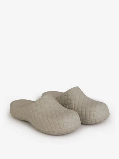 Shop Bottega Veneta Intrecciato Mules In Platejat