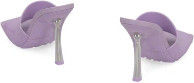 Shop Bottega Veneta Logo Detail Rubber Mules In Lilac
