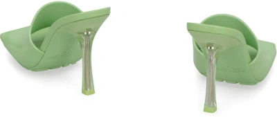 Shop Bottega Veneta Logo Detail Rubber Mules In Green