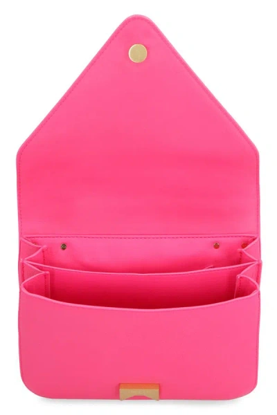 Shop Bottega Veneta Mount Leather Envelope Bag In Fuchsia