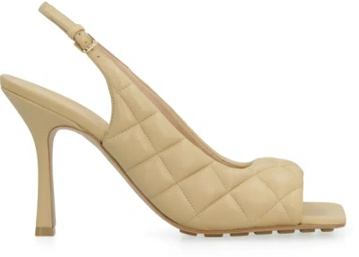 Shop Bottega Veneta Padded Leather Slingback Pumps In Beige