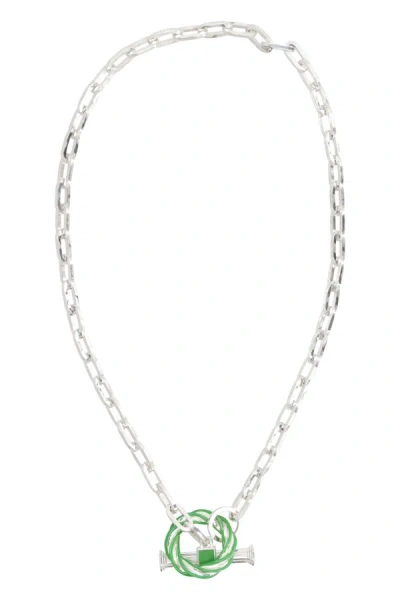 Shop Bottega Veneta Pillar Silver Necklace