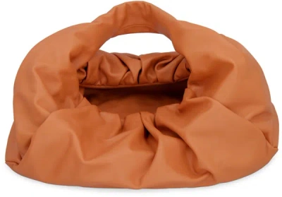 Shop Bottega Veneta Shoulder Pouch In Leather In Orange