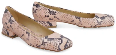 Shop Bottega Veneta Tower Leather Shoes In Animalier