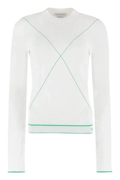 Shop Bottega Veneta Viscose Sweater In White