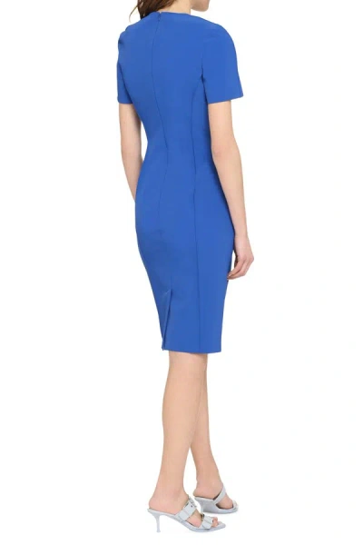 Shop Boutique Moschino Midi Dress With Flared Hem In Blue