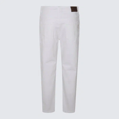 Shop Brunello Cucinelli White Denim Stretch Jeans