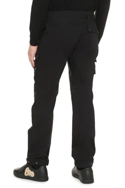 Shop Burberry Cotton Cargo-trousers In Black