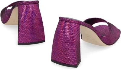 Shop By Far Michele Leather Mules In Purple