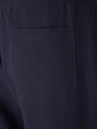 Shop Canali Cotton Joggers In Navy Colour