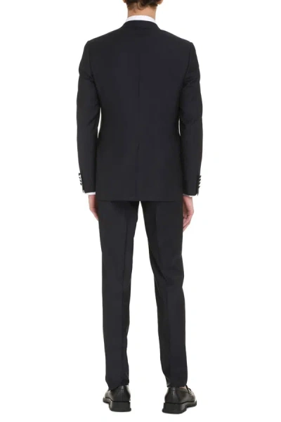 Shop Canali Wool Two-pieces Suit In Blue