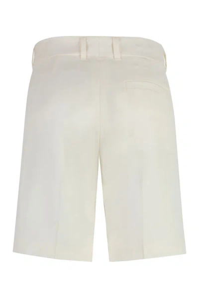 Shop Casablanca Wool Bermuda-shorts In Ivory