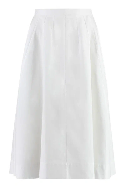 Shop Chloé Cotton Midi Skirt In White