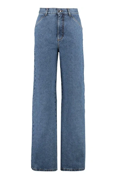 Shop Chloé High-waist Wide-leg Jeans In Denim