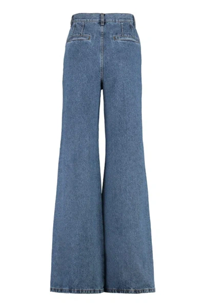 Shop Chloé High-waist Wide-leg Jeans In Denim
