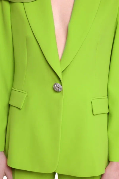Shop Clips Crepe Blazer In Green