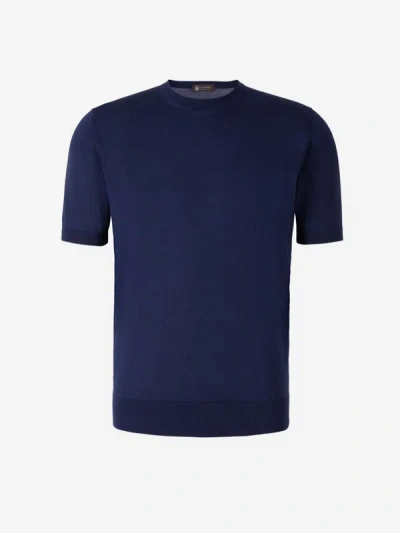 Shop Colombo Cashmere And Silk T-shirt In Blau Marí
