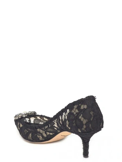 Shop Dolce & Gabbana 'bellucci' Lace Pumps In Black