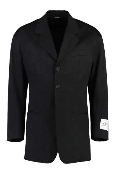 Shop Dolce & Gabbana Gabardine Cotton Jacket In Black