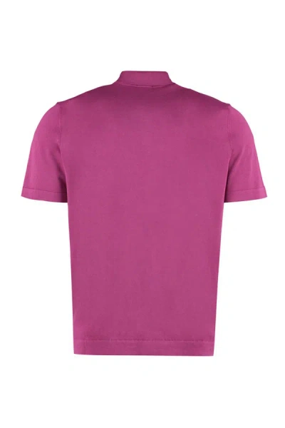 Shop Drumohr Cotton Polo Shirt In Fuchsia
