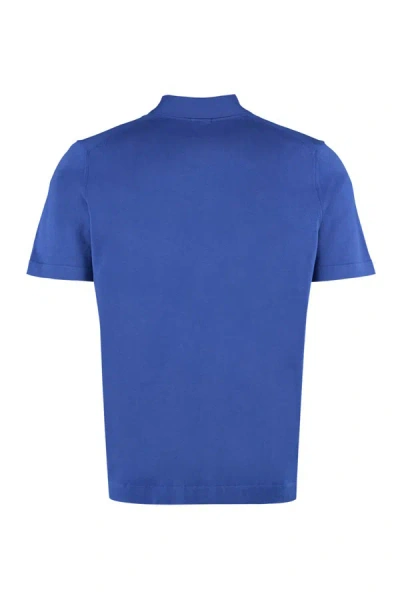Shop Drumohr Cotton Polo Shirt In Blue