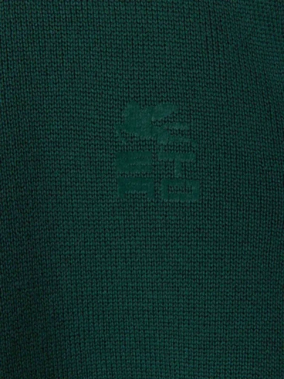 Shop Etro Wool Knit Sweater In Emerald Green