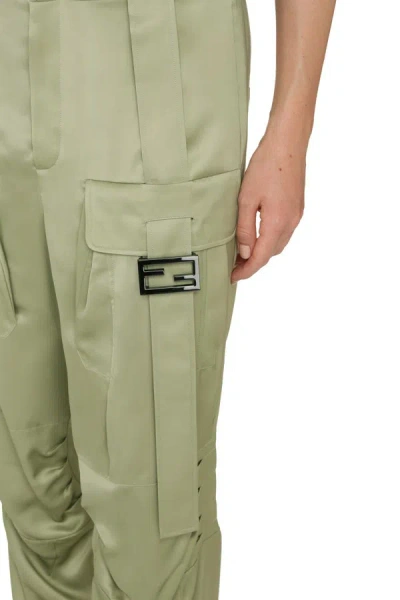Shop Fendi Glow Cargo Trousers In Green