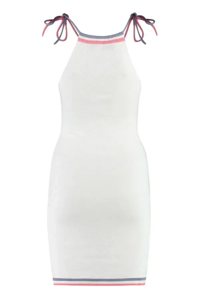 Shop Fendi Jacquard Knit Mini-dress In White