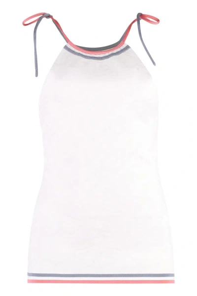 Shop Fendi Jacquard Knit Top In White