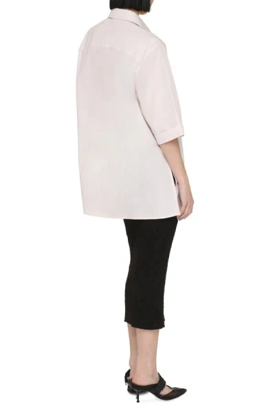 Shop Fendi Short Sleeve Cotton Shirt In Pink