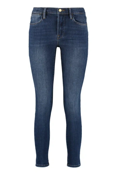 Shop Frame High-rise Skinny-fit Jeans In Denim
