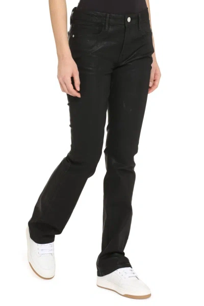 Shop Frame Le Mini Boot Straight-leg Trousers In Black