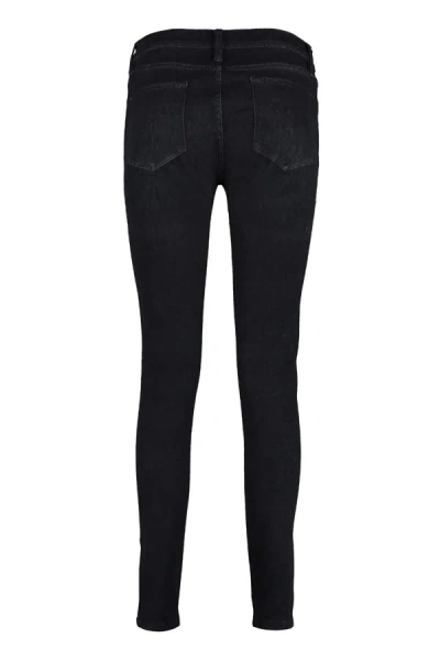 Shop Frame Le Shape High-rise Skinny-fit Jeans In Denim