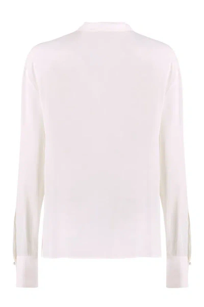 Shop Genny Crêpe De Chine Shirt In White