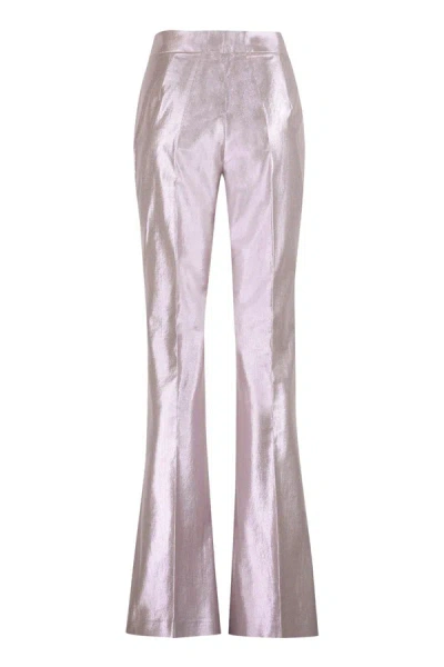 Shop Genny Lurex Cotton Trousers In Lilac