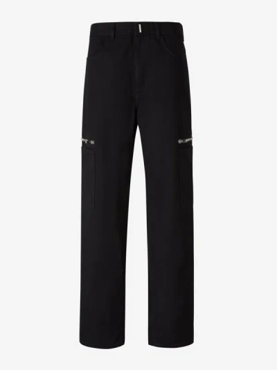 Shop Givenchy Cotton Cargo Jeans In Negre