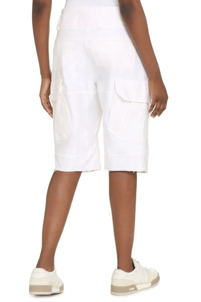 Shop Givenchy Cotton Cargo Bermuda Shorts In White