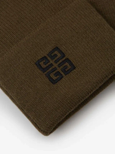 Shop Givenchy Wool Knitted Gloves In Military Green