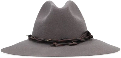 Shop Golden Goose Felt Fedora Hat In Grey