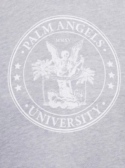 Shop Palm Angels Grey College Hoodie In Cotton Woman