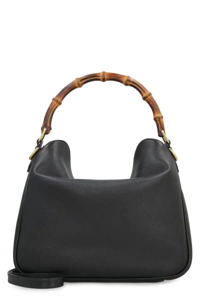 Shop Gucci Diana Leather Shoulder Bag In Black