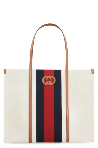Shop Gucci Interlocking G Tote Bag In White